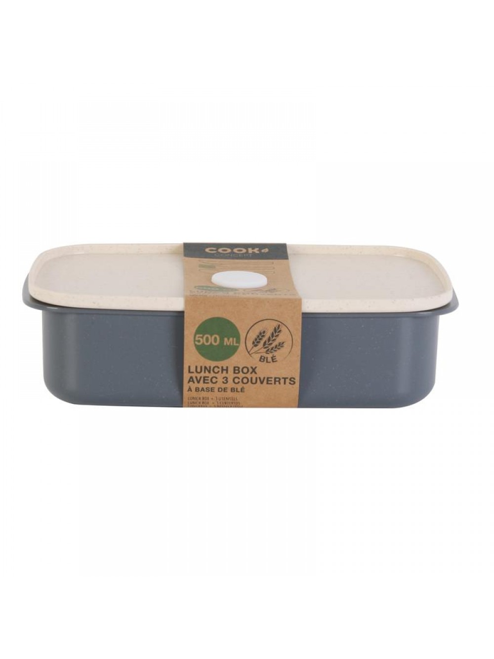 Lunch box με μαχαιροπήρουνο 19.3X11.7X5.3 εκ (Polypropylene)