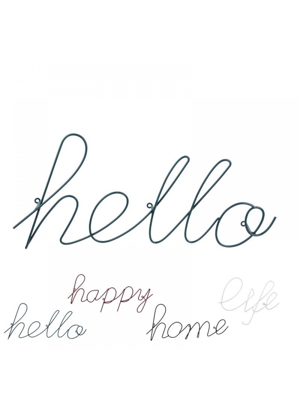 Μεταλλικό διακοσμητικό τοίχου με σχέδιο hello happy home life