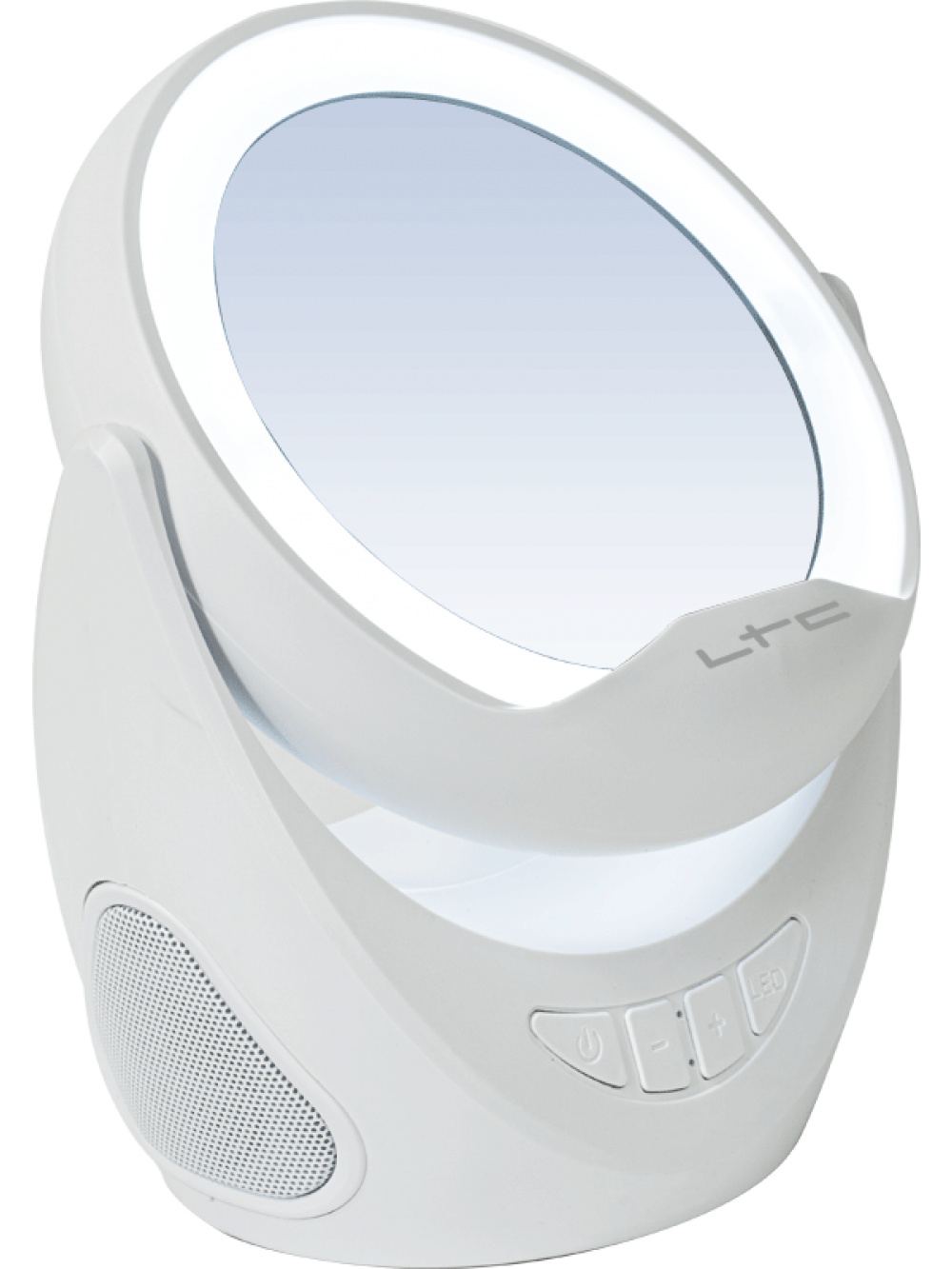 LTC Ηχείο Bluetooth MIRROR-PHONE με καθρέπτη και βάση για κινητό - λευκό χρώμα