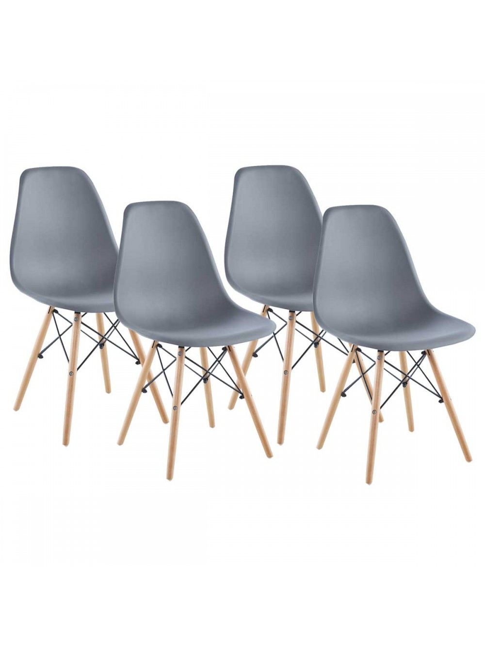 Xaudio Σετ καρέκλες MATERA 4 τεμάχια Glamorous γκρι 45,5 x 52,5 x 82 cm