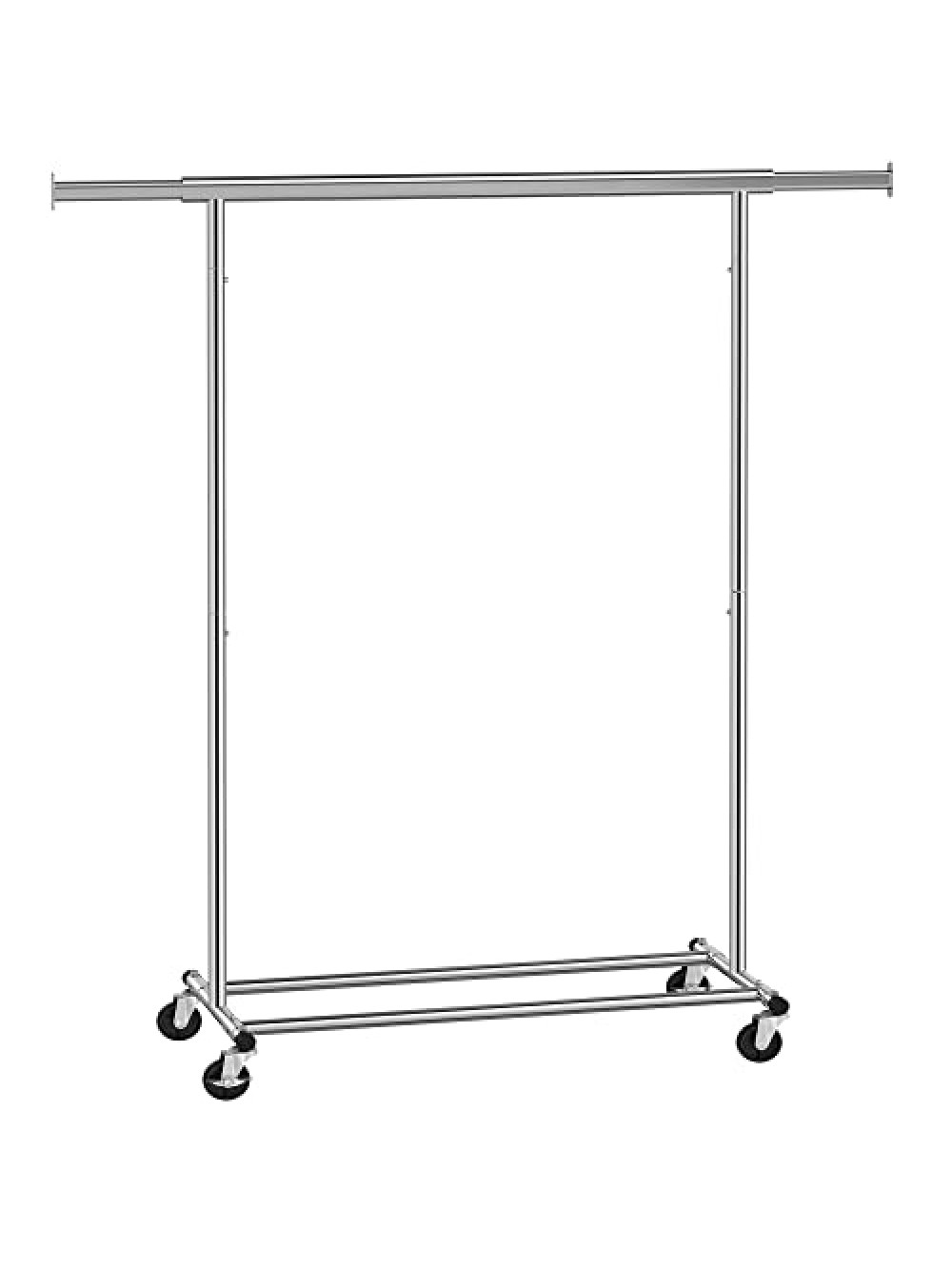 Songmics Κρεμάστρα Ρούχων Δαπέδου Heavy Duty Τροχήλατη, με Επεκτεινόμενη Ράγα και Κάτω Ράφι 132 x 45 x 160cm - HSR13S, Ασημί