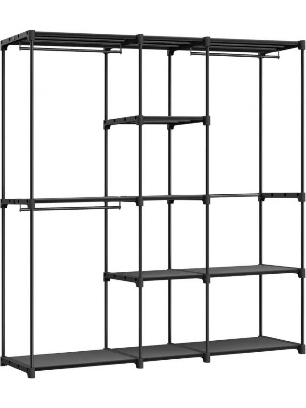Songmics Φορητή Ανοιχτή Ντουλάπα – 43 x 182 x 182 cm – Μαύρο RYG037B02