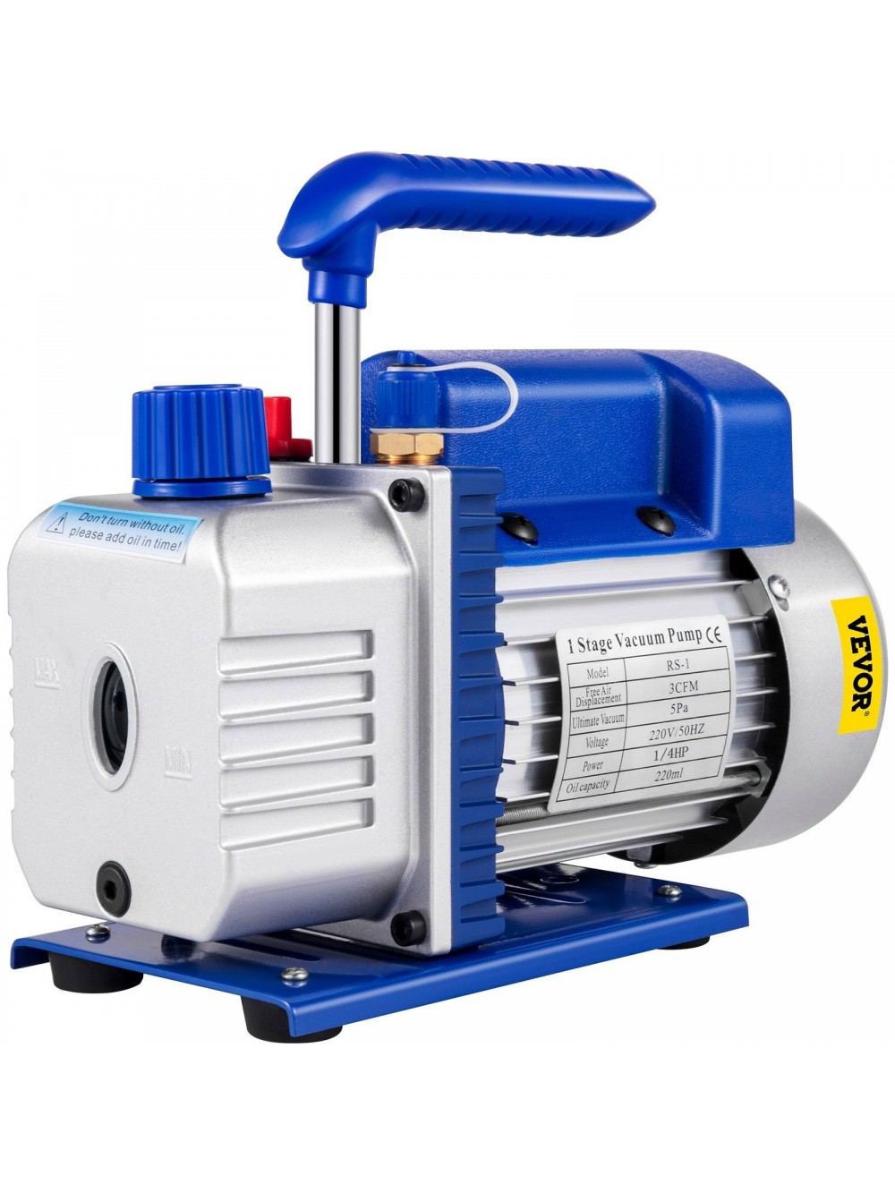 VEVOR Αντλία Κενού 3CFM 1/3HP για Ψυκτικά R134a 3CFM1-3HPZKBOC001V2