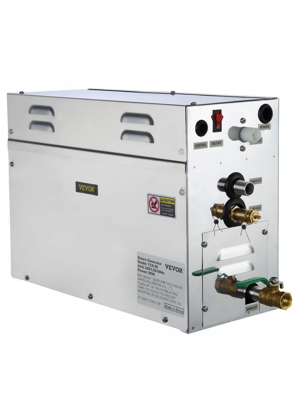 VEVOR 9KW Γεννήτρια Ατμού για Σάουνα με Ψηφιακή Οθόνη 35℃-55℃ 9KWSNZQJ000000001V2