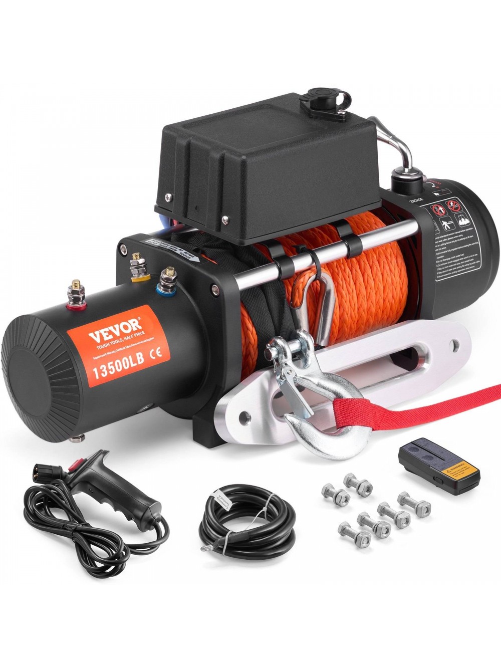VEVOR Ηλεκτρικό Βίντσι 13,500 lb με Συνθετικό Σχοινί και Αδιάβροχο Τηλεχειριστήριο DDHCSJPYXWXYBQ8X5V9