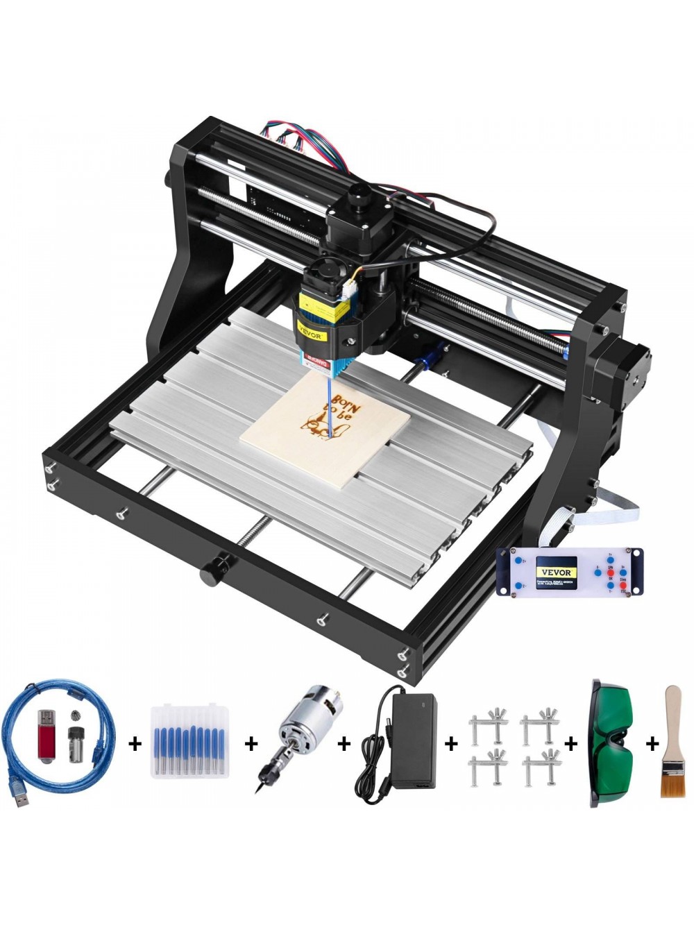 VEVOR CNC 3018 Pro 2500MW Μηχάνημα Χάραξης με Offline Controller 3 Άξονες για Πλαστικό, Ακρυλικό, PVC, Ξύλο DKJ3018PRO2.5W001V2