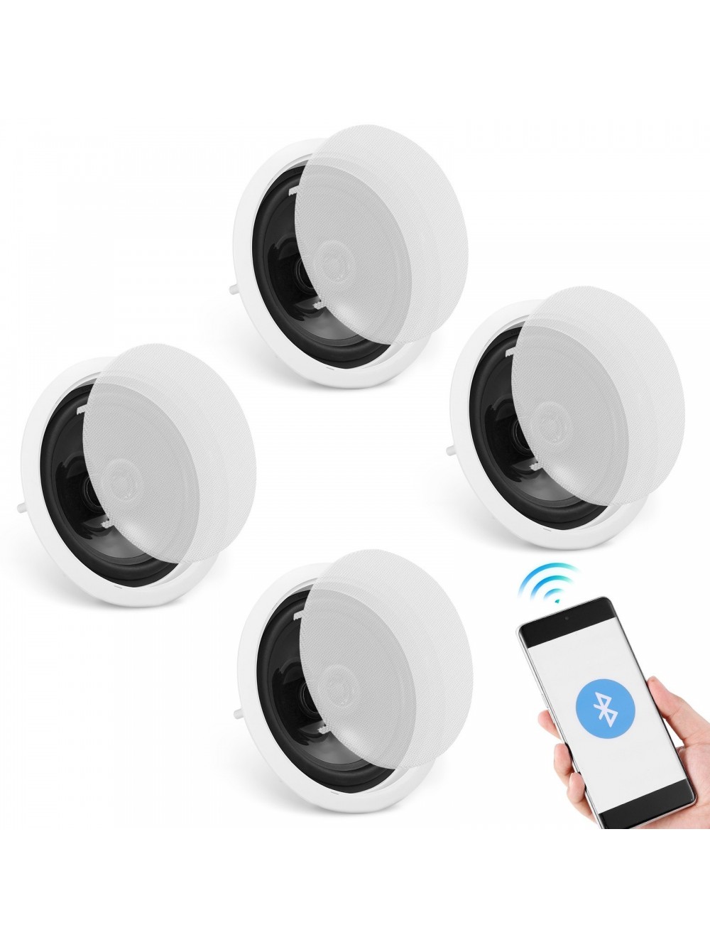 VEVOR 4 Ηχεία Οροφής Bluetooth 6.5'' 150W Εντοιχισμού DPXDYSQ65YCSYB22LV2 με ενισχυτή έτοιμα για σύνδεση