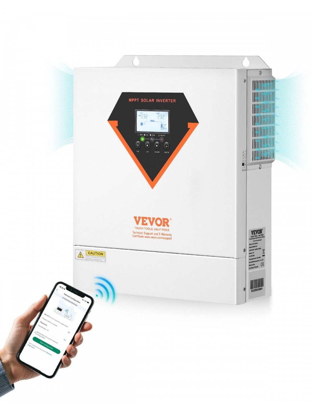 VEVOR Υβριδικός Ηλιακός Αντιστροφέας 3500W 220/230V WiFi 100A MPPT Ελεγκτής LWGPNKYTJ230DIY24V7