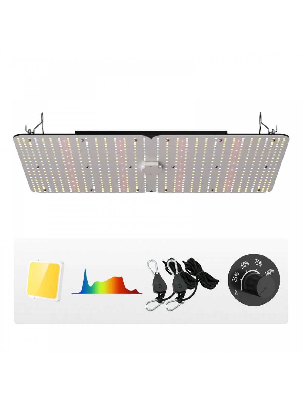 VEVOR LED Φωτιστικό Καλλιέργειας 300W, Πλήρες Φάσμα, Ρυθμιζόμενο για Θερμοκήπιο 3x3/4x4 ft LZBZWSZ320W23DGH5V2