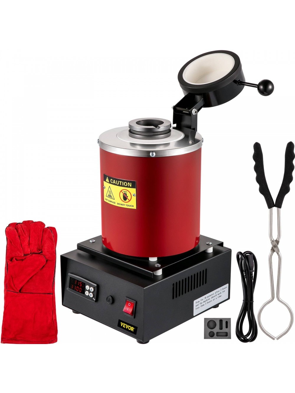 VEVOR Ηλεκτρικός Κλίβανος Τήξης 3KG για Χρυσό, Ασήμι, Χαλκό, Αλουμίνιο RJLYCSTOC3KG-6M1GV2