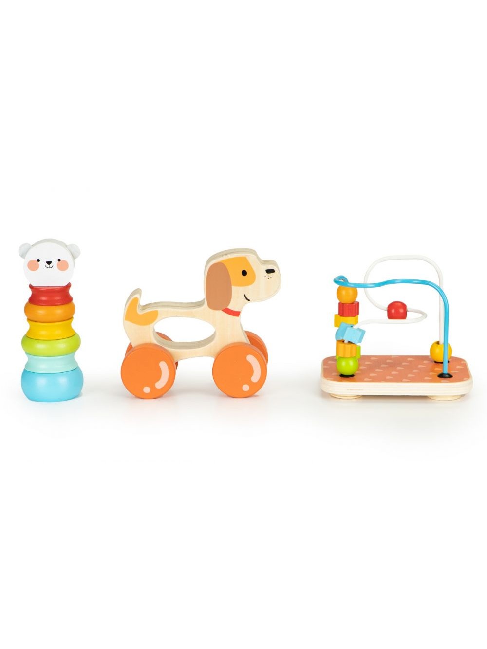 Ecotoys Ξύλινο εκπαιδευτικό παιχνίδι σετ 3 τεμαχίων  2203