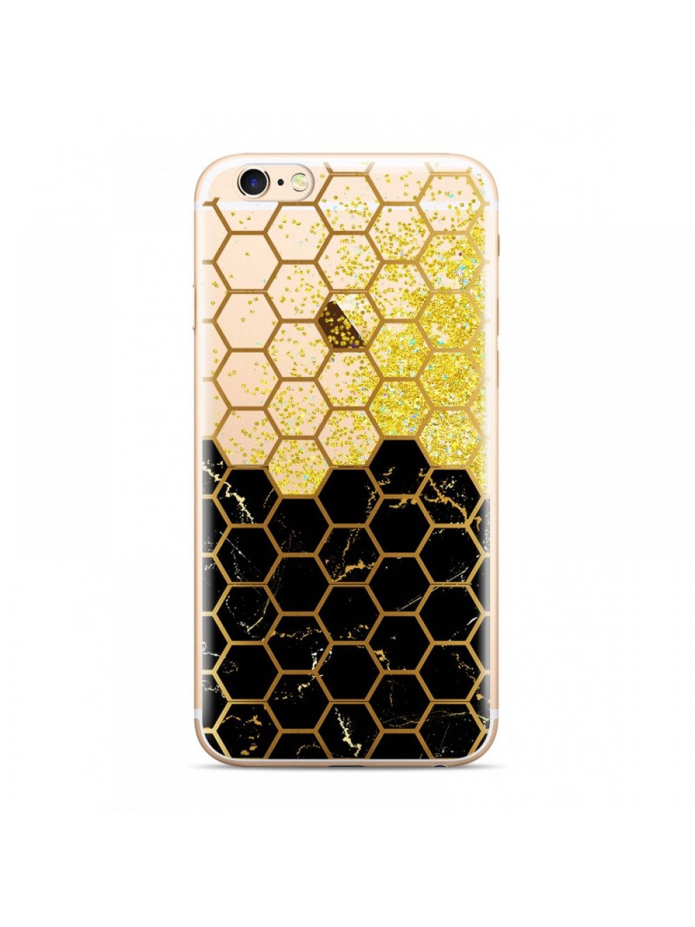 CASE OVERLAY LIQUID GLITTER Honeycomb για IPHONE X Black