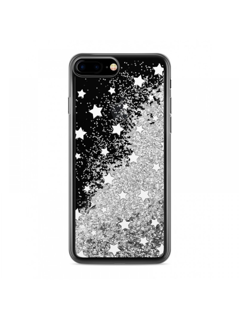 CASE OVERLAY LIQUID GLITTER Stars για SAMSUNG S8 Silver