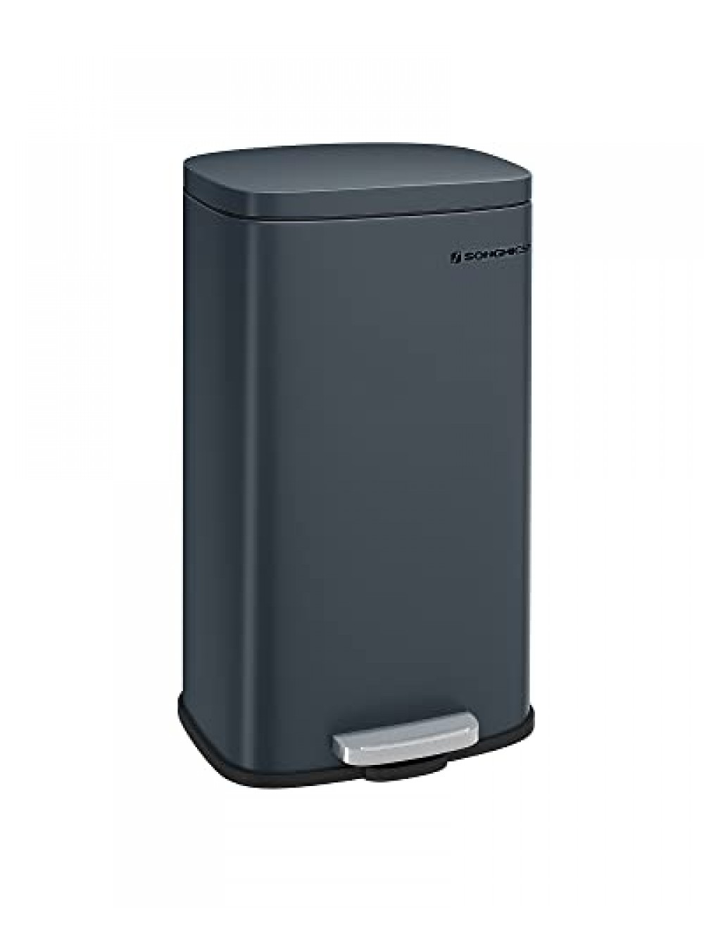 SONGMICS Kitchen Rubbish Bin, 30 L Pedal Bin with Plastic Inner Bucket, Lid, Soft Close, Odour Control, Smoky Grey LTB03GS