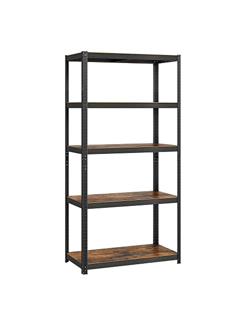 SONGMICS Shelving Unit, 50 x 100 x 200 cm, 875 kg Load Capacity (175 kg per Shelf), Industrial, Adjustable Storage Shelves, for Living Room, Kitchen, Garage, Rustic Brown and Black GLR050B11