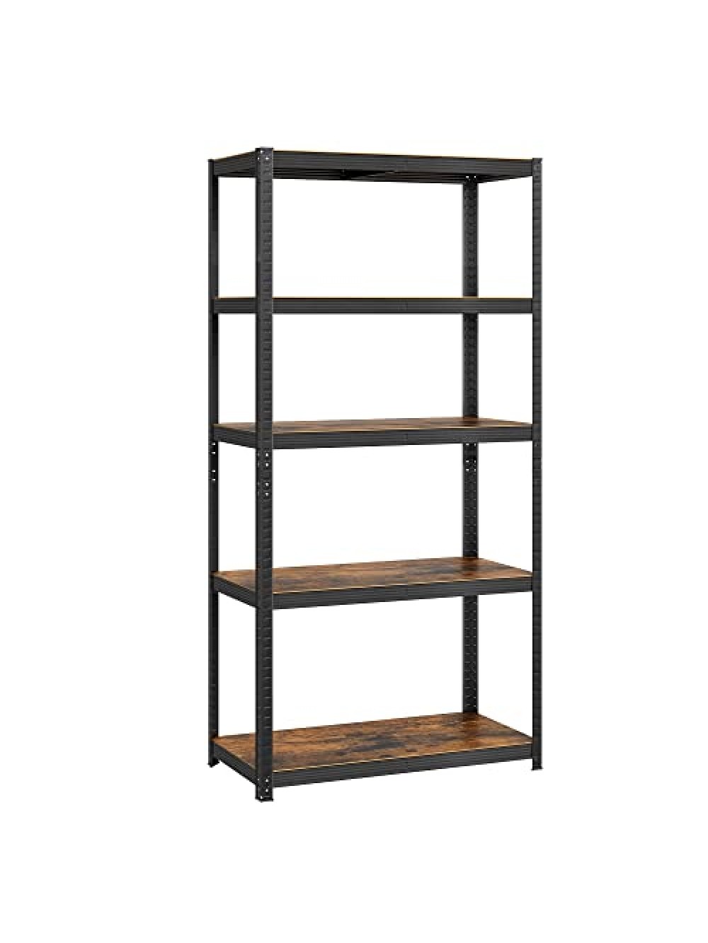 SONGMICS Shelving Unit, 40 x 90 x 180 cm, 875 kg Load Capacity (175 kg per Shelf), Industrial, Adjustable Storage Shelves, for Living Room, Kitchen, Garage, Rustic Brown and Black GLR040B11