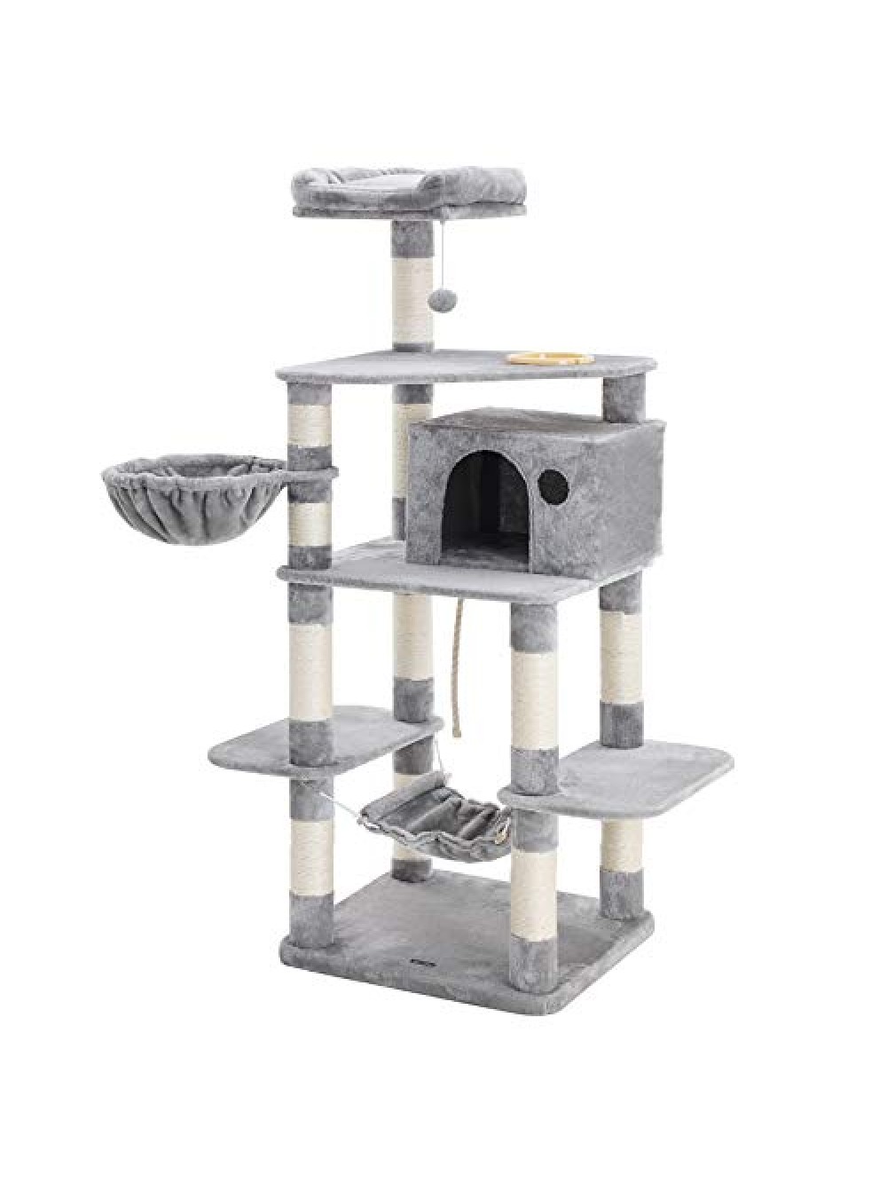 FEANDREA Cat Tree, Play Tower 164 cm, Light Grey PCT99W