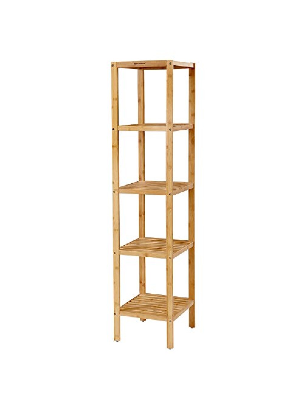 SONGMICS 5-Tier Bamboo Bathroom Shelf, Standing Kitchen Rack, 33 x 33 x 146 cm(L x W x H), for Narrow Spaces, Living Room, Bedroom, Hallway BCB55Y