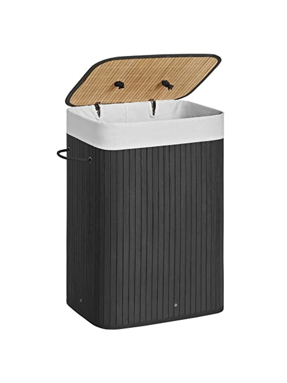 Songmics 72lt Πτυσσόμενο Μπαμπού Μαύρο 40 x 30 x 60 cm, Black LCB10B