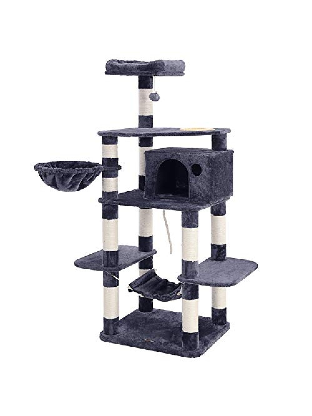 FEANDREA Cat Tree, Play Tower 164 cm, Smoky Grey PCT99G