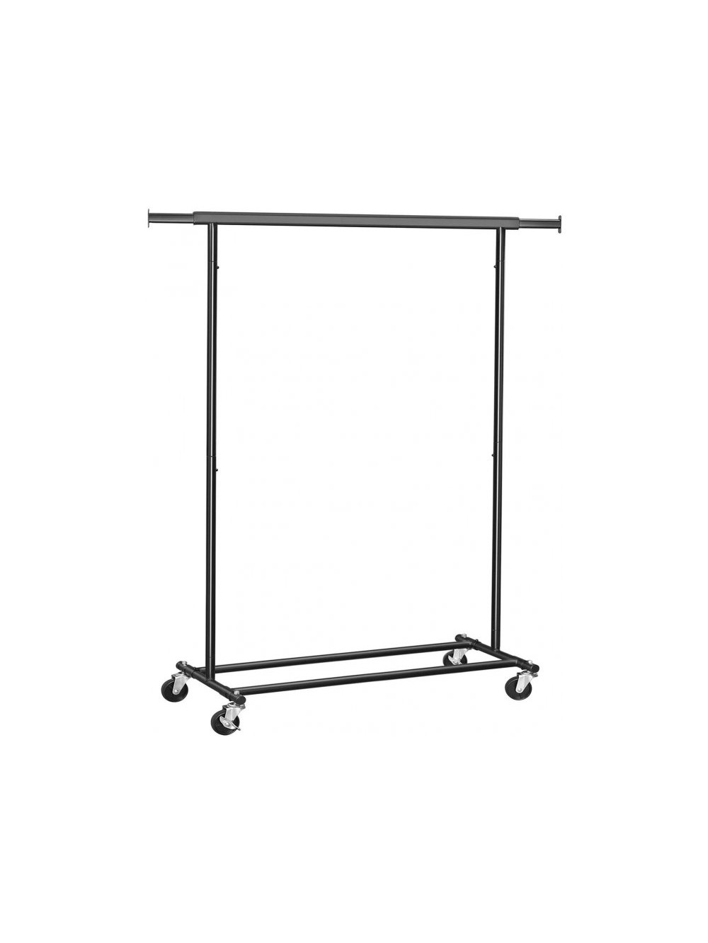 Songmics Κρεμάστρα Ρούχων Δαπέδου Heavy Duty Τροχήλατη, με Επεκτεινόμενη Ράγα και Κάτω Ράφι 132 x 45 x 160cm - HSR13BKV1, Μαύρη