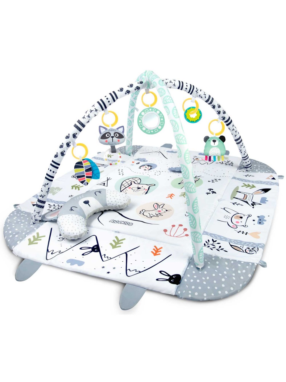 Ricokids Διαδραστικό εκπαιδευτικό χαλάκι 110 x 100 cm σε γκρι απόχρωση - Krolik