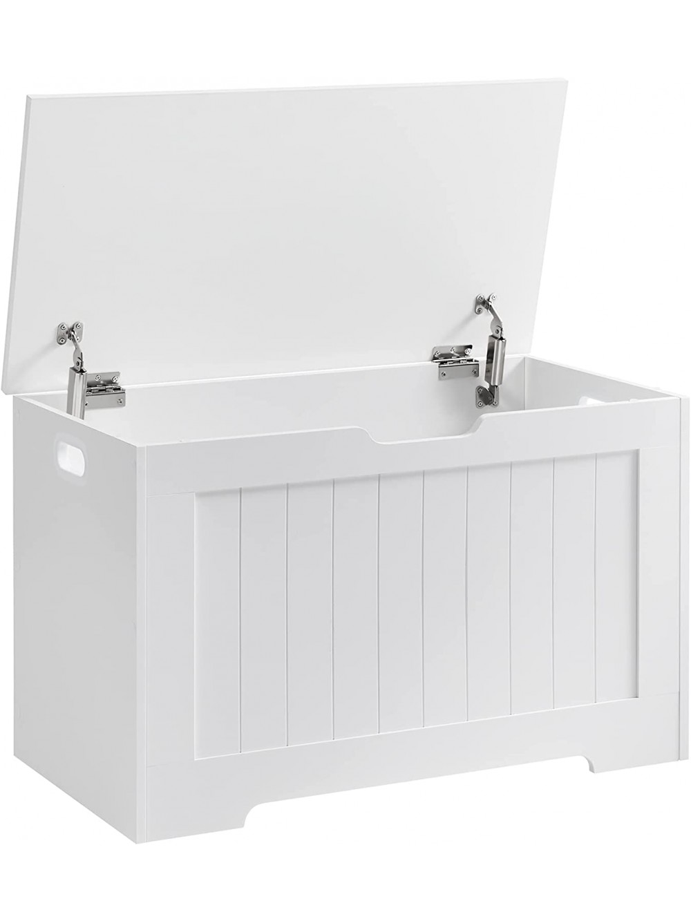 VASAGLE LHS11WT Toy Bench Space Seat Storage Chest with Large Capacity White, Engineered Wood, 76 x 48 x 40 cm (B x H x T)