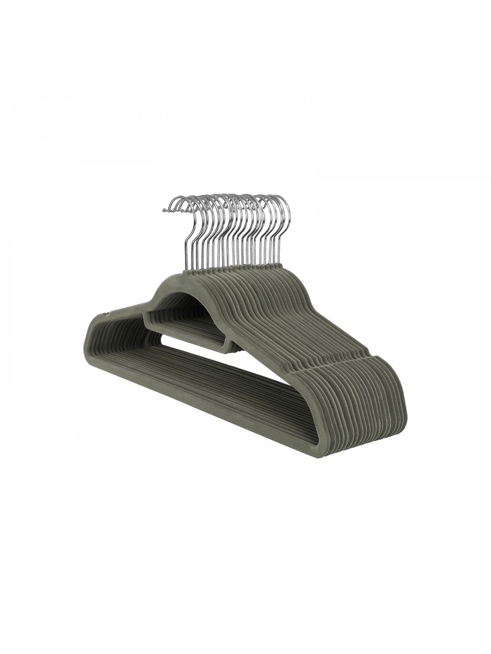 SONGMICS Velvet Hangers, Set of 20 Clothes Coat Hangers, Non-Slip, with Tie Bar and 360° Swivel Hook, Space-Saving, 0.6 cm Thick, 43.5 cm Long, for Dresses Trousers, Grey CRF20V
