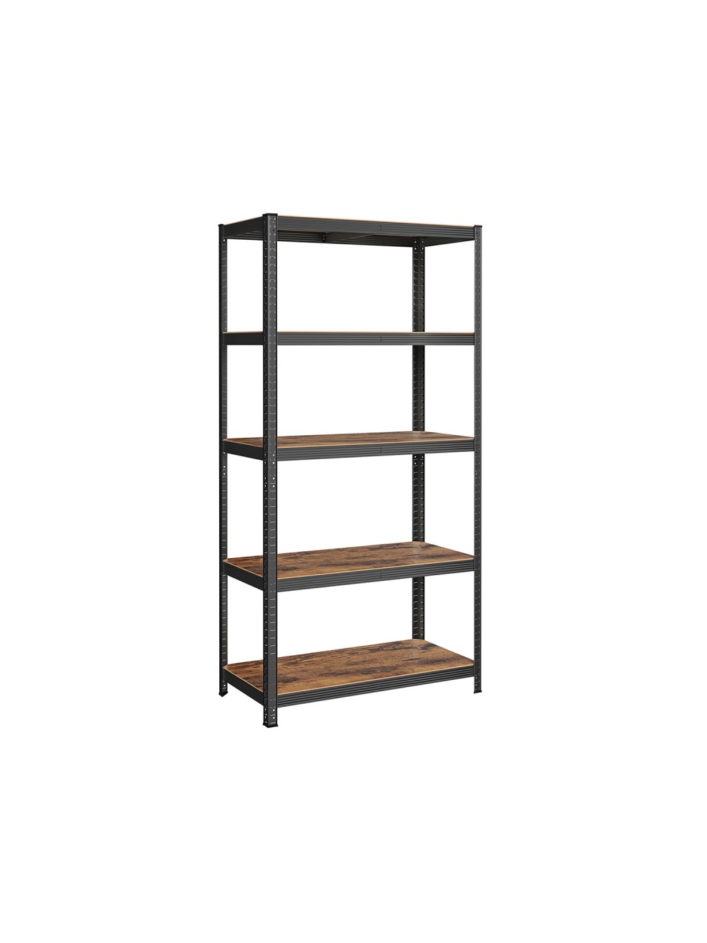 SONGMICS Shelving Unit, 60 x 120 x 200 cm, 750 kg Load Capacity (150 kg per Shelf), Industrial, Adjustable Storage Shelves, for Living Room, Kitchen, Garage, Black and Rustic Brown GLR060B11