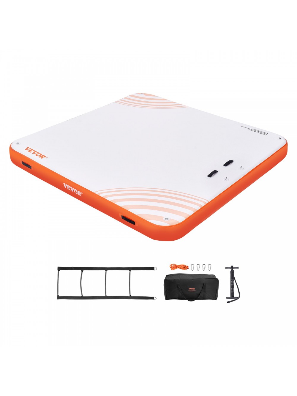 VEVOR Inflatable Floating Dock,7 x 7FT Inflatable Dock Platform, Non-Slip Water Floating Dock Mat with Portable Carrying Bag & Detachable Ladder, Floating Platform Island Raft for Pool Beach Ocean CQFT7X7FTBJHTBHI7V0