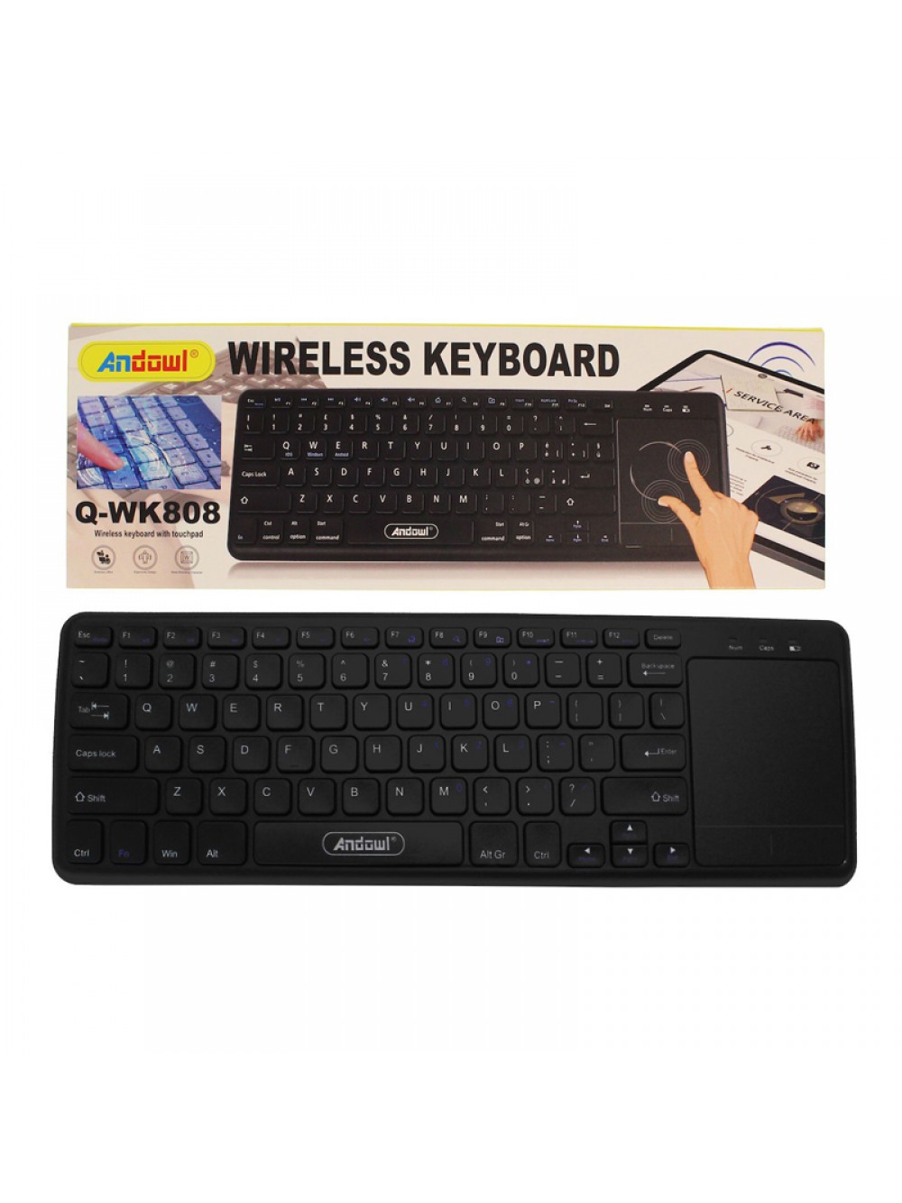 Andowl Q-wk808 Ασύρματο Πληκτρολόγιο με Touchpad