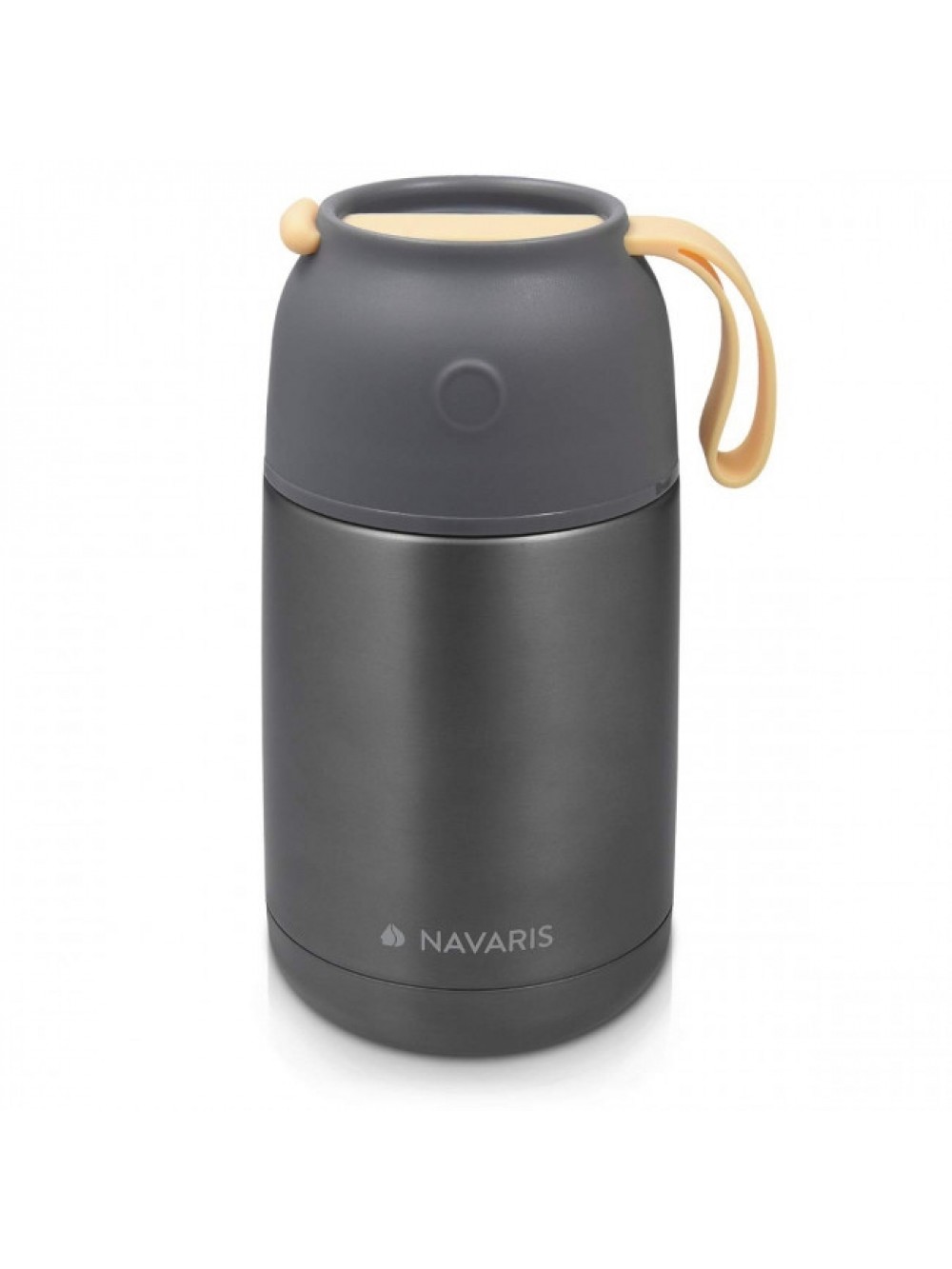 Navaris Vacuum Insulated Food Jar Θερμός από Ανοξείδωτο Ατσάλι με Καπάκι-Δοχείο Για Φαγητό - 650ml - Σκούρο γκρι