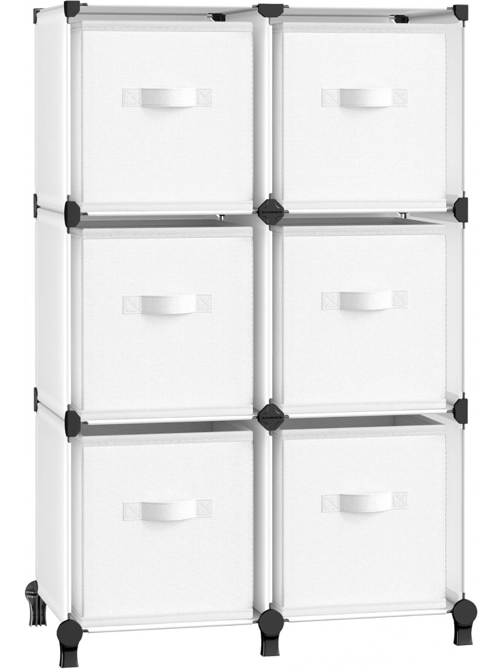 SONGMICS  LPC062W06 Μονάδα αποθήκευσης ρούχων 6 κύβων, 6 κύβοι από μη υφασμένο ύφασμα για ράφια, επεκτάσιμο, για εξοικονόμηση χώρου, Cloud White 64 x 31.5 x 95.5 cm