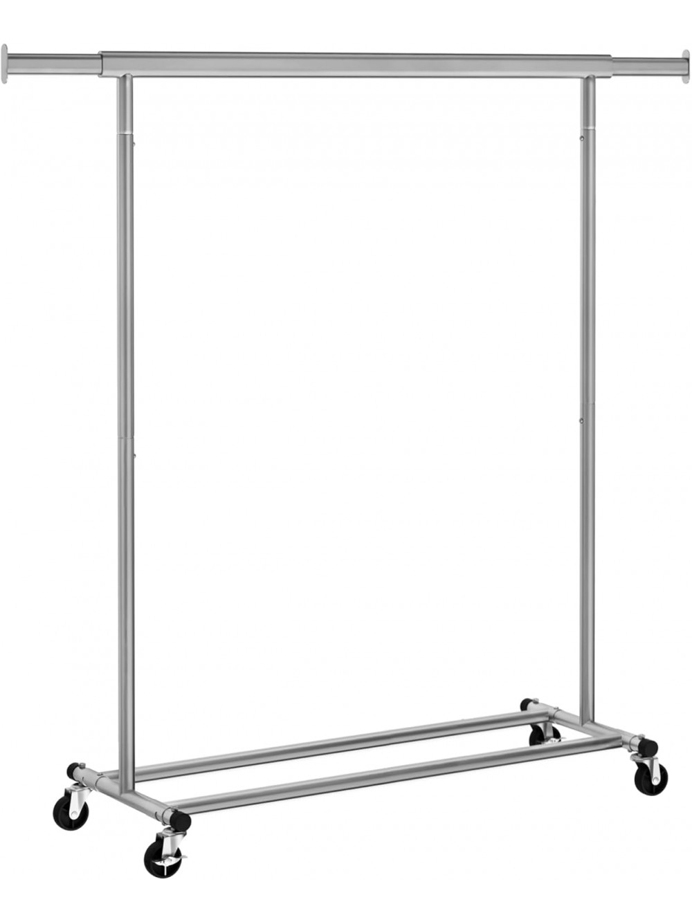 SONGMICS HSR013G01 Clothes Rack with Wheels, Extendable Heavy Load, Clothes Rack, Clothes Storage, 90 kg Load Capacity, Easy Assembly, Portable, Dove Grey 