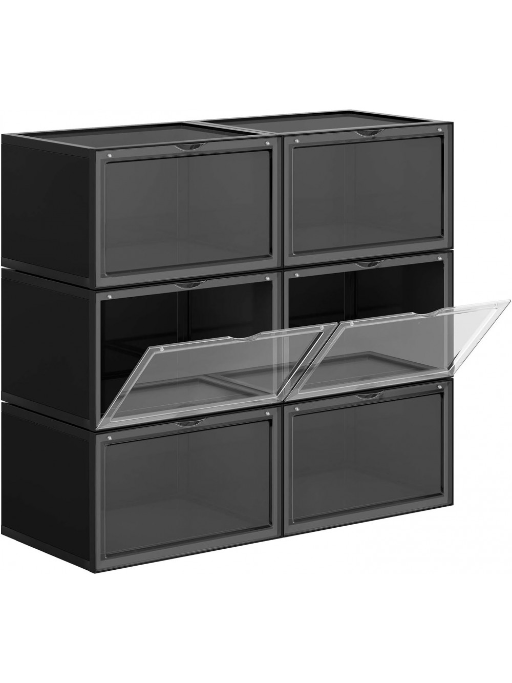 SONGMICS LSP06CB Σετ με 6 Κουτιά Αποθήκευσης Υποδημάτων - Black