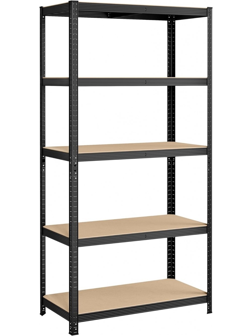 SONGMICS GLR050B01 5-Tier Shelving Unit, Steel Shelving Unit for Storage, Tool-Free Assembly, for Garage, Shed, Load Capacity 600 kg, 50 x 100 x 200 cm, Black 