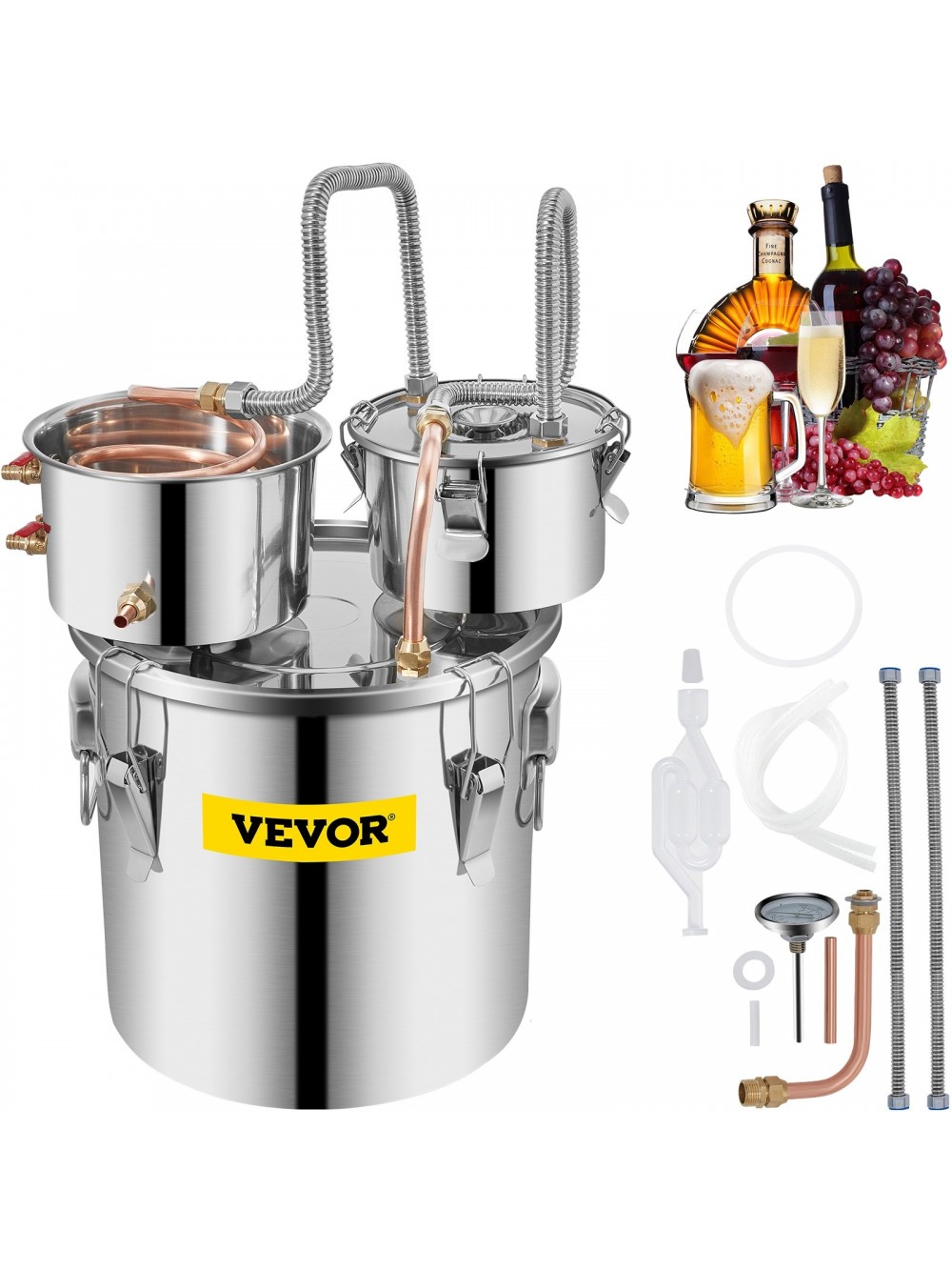 VEVOR Αποστακτήρας 19L με Χάλκινο Σωλήνα και Αντλία Κυκλοφορίας ZLSJ5GALSLNTZLQDBV2