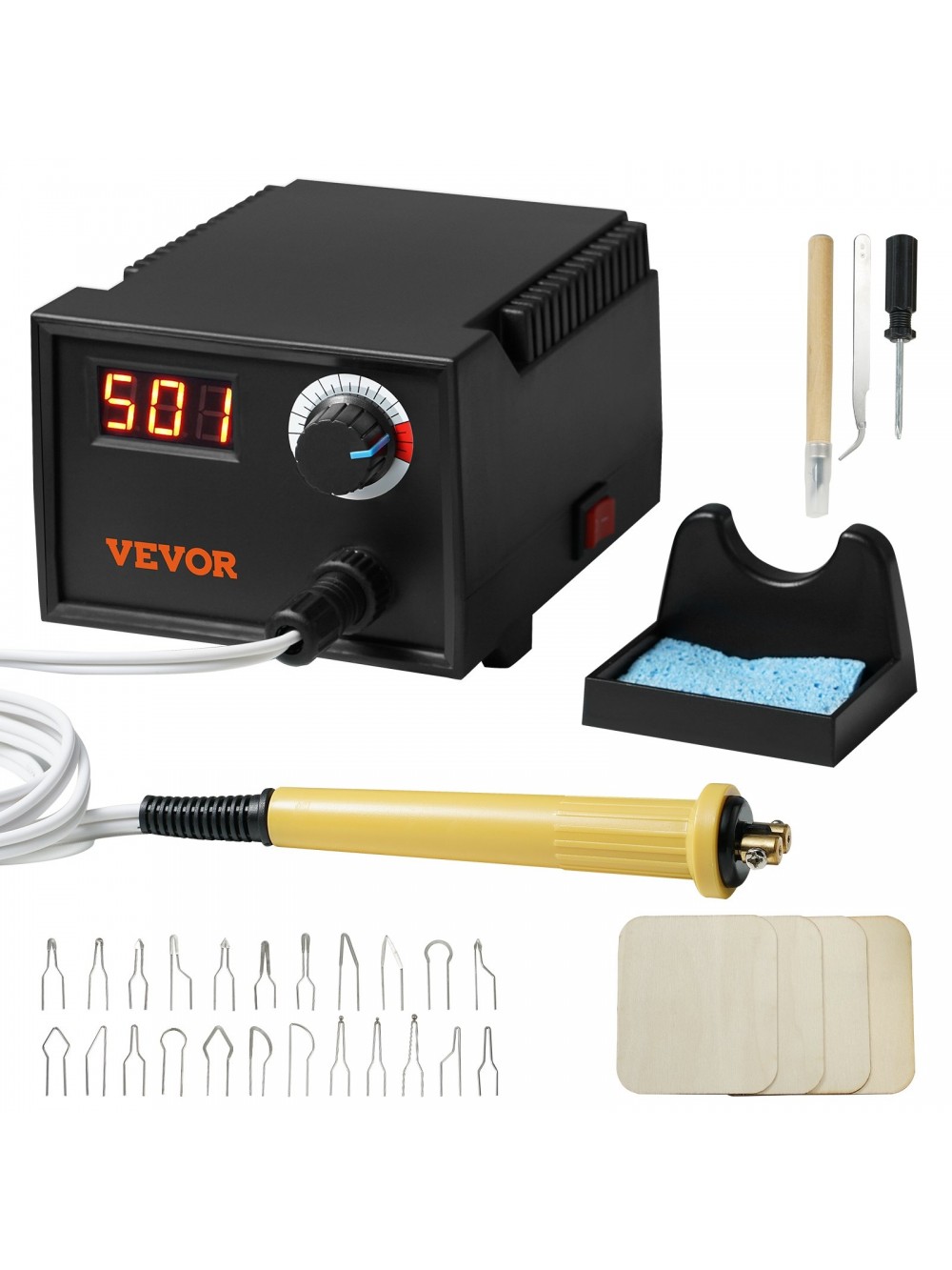 VEVOR Wood Burning Kit 200~700°C Ρυθμιζόμενος καυστήρας πένας πυρογραφίας 23 μύτες καλωδίων GYLHJDDKSXXJA9HXLV2