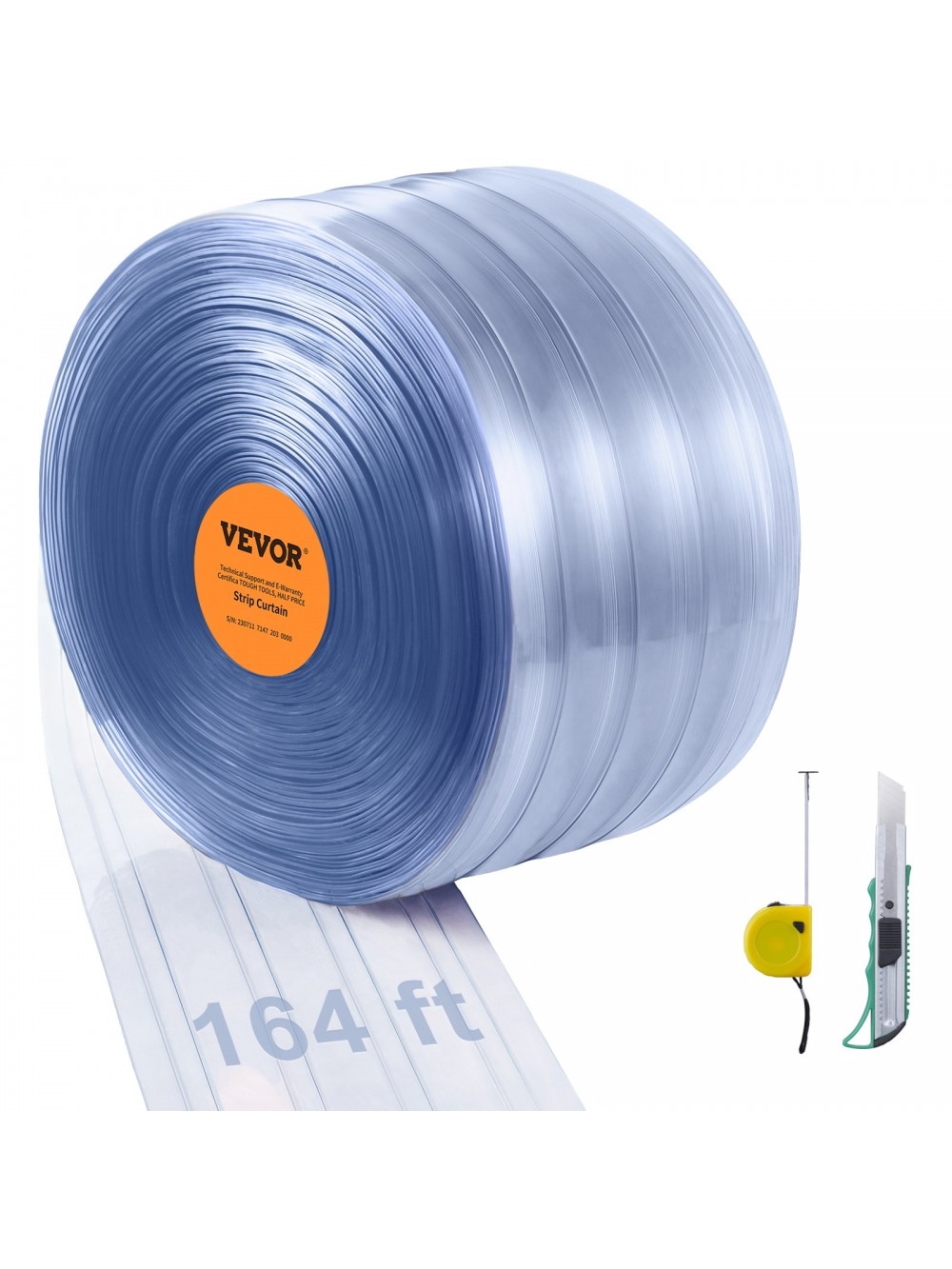 VEVOR Λωριδοκουρτίνα από PVC Διάφανη 5000 x 20 cm JPVC164X81PCSCNTTV0