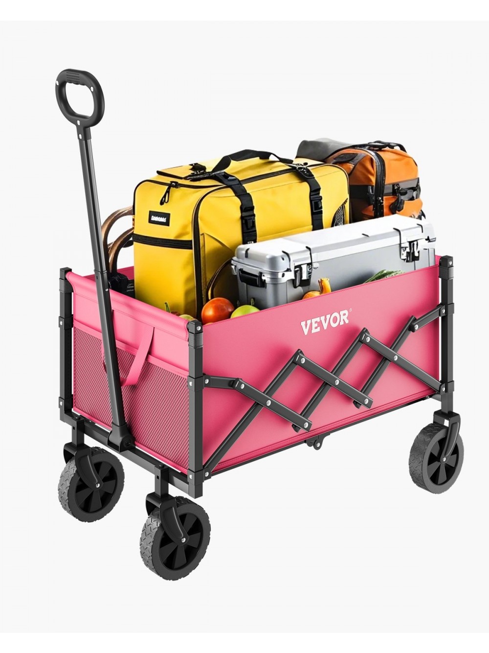 VEVOR Ροζ Πτυσσόμενο Καρότσι Κήπου  παραλίας 120L 102 Κιλά Βαρέως Τύπου ZDHYBXSSTCFSPAZFWV0