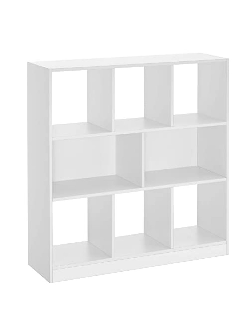 VASAGLE Bookshelf, Wooden Bookcase with Open Cubbies, Free Standing Storage Unit for Living Room, Bedroom, Children’s Room, 97.5 x 30 x 100 cm, White LBC52WT